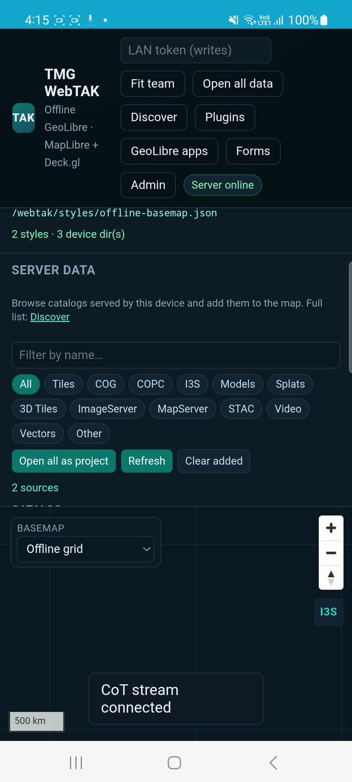 Demo · WebTAK COP and GeoLibre sign-in