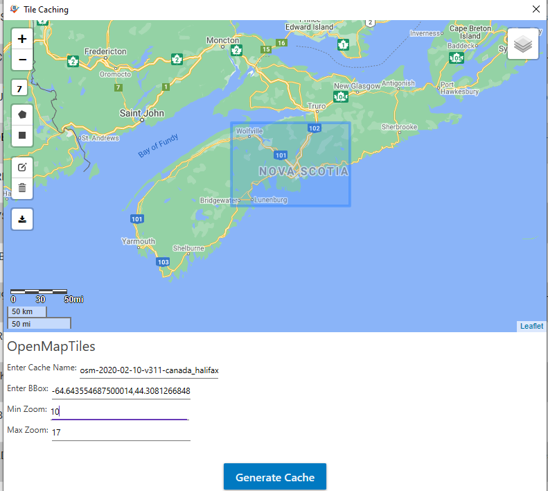 Tile caching map